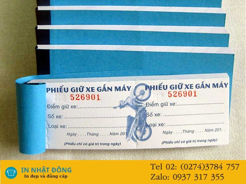 DNTN Nhật Đông - In Phiếu Giữ Xe Theo Yêu Cầu