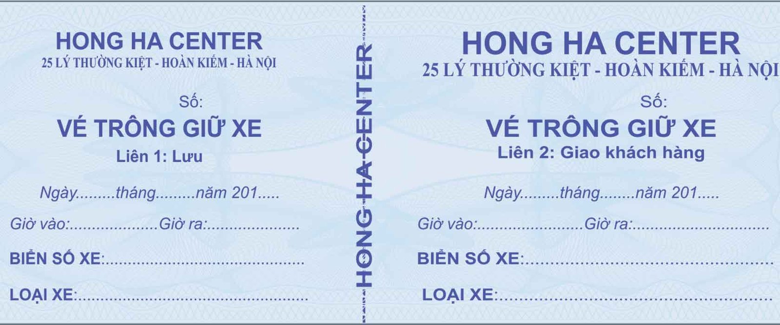 In phiếu giữ xe